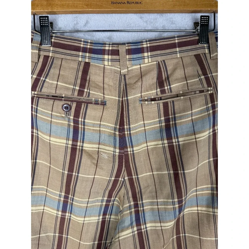 Pearly Gates Pants Mens 30x30 Plaid Tapered Golf Wool Old School Pleated Classic